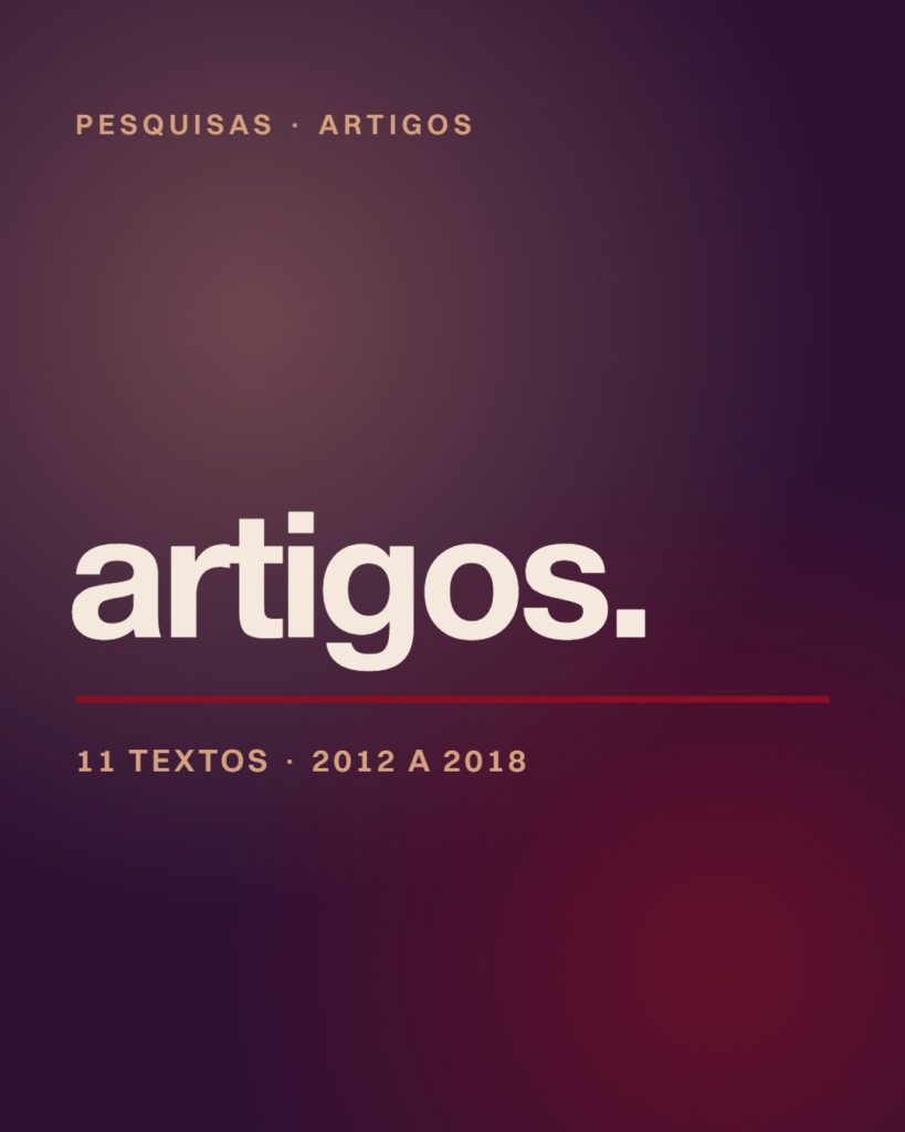 Capa tipográfica da página Artigos, Studio Inquieto